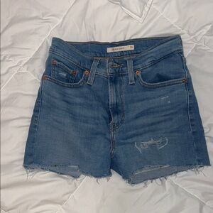 Levi’s Classic Blue Distressed Jean Shorts